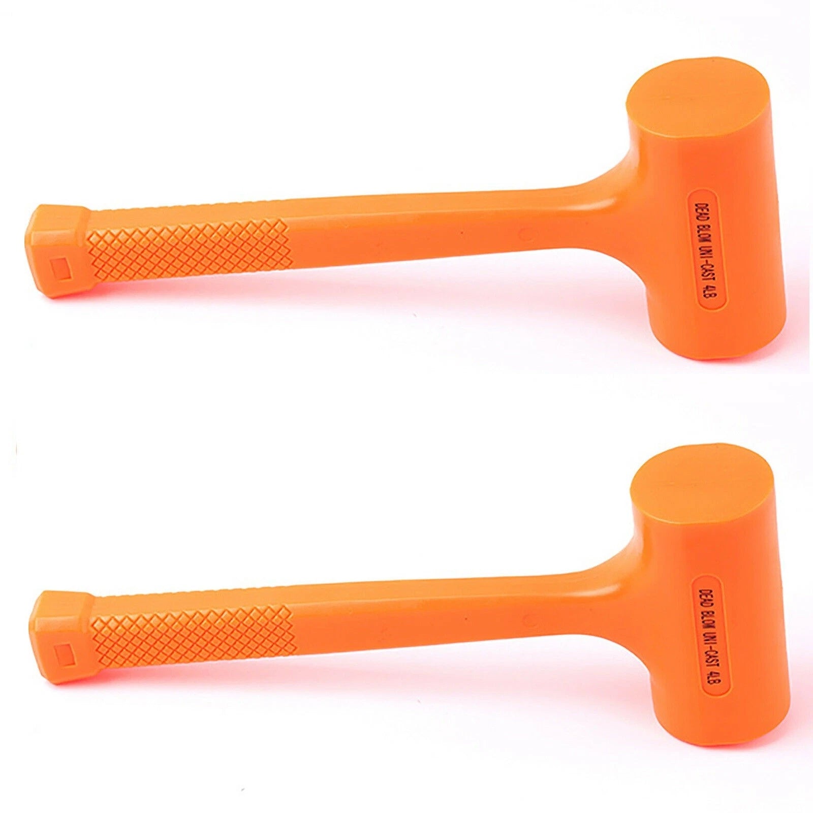 4PCS 2lb Double Face DEAD BLOW Hammer Mallet Plastic Neon Orange 3.8" non spark