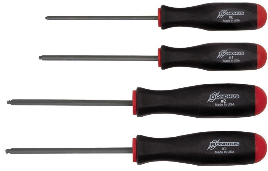Bondhus 4pc Ball End Square Screwdriver Set