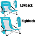 Haushof Highback/lowba<wbr/>ck Beach Chair Mesh Back Folding Camping
