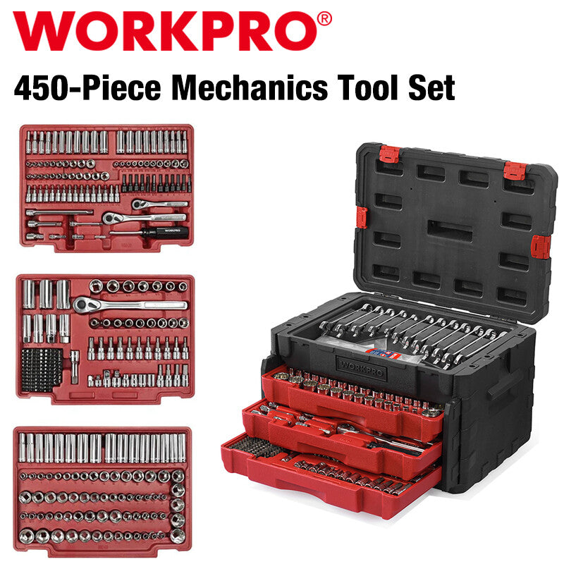 WORKPRO 450-Piece Drive Socket Set by WORKPRO