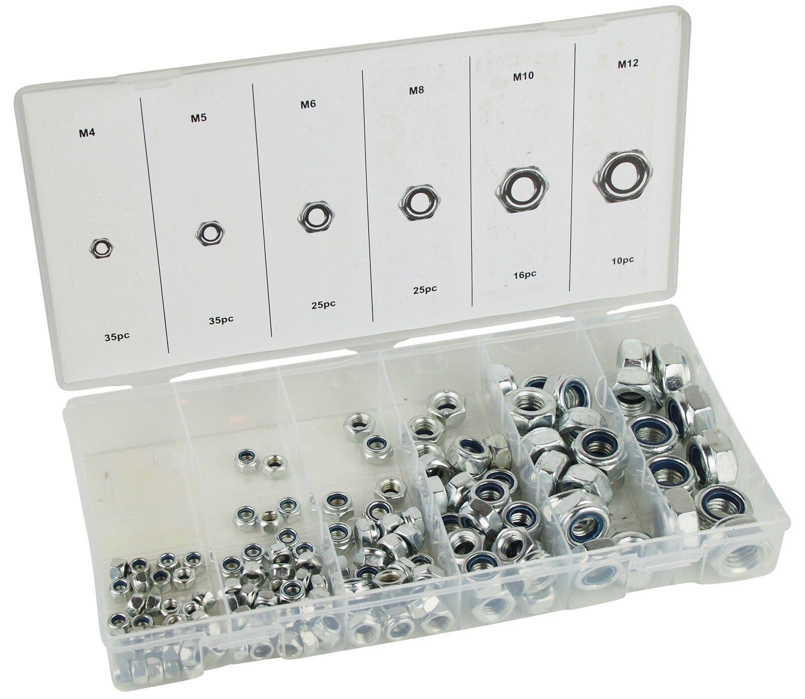 146PC Nylon Insert Lock Nut Assortment 6 Sizes