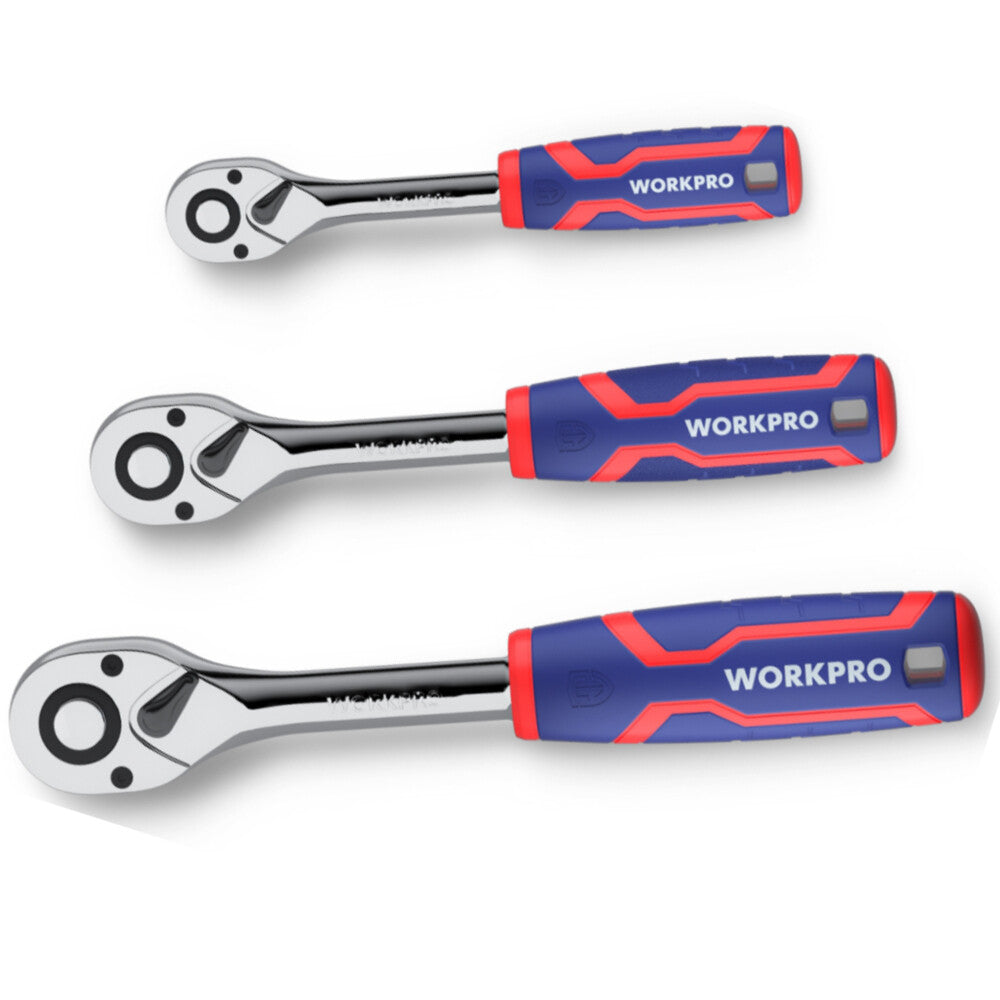 Workpro 3PCS Reversible Ratchet Set Quick-Release