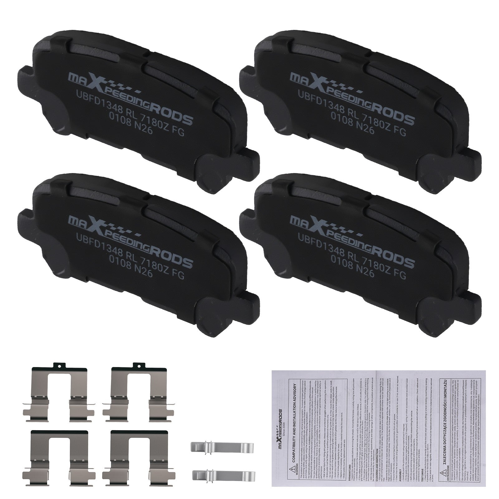4pcs Rear Ceramic Brake Pads Kit for Acura MDX 2007-2013 ZDX 2010-2013