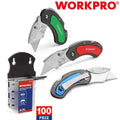 Workpro Folding Utility Knife Set 100 Packs Sk5 Steel Knife Blade
