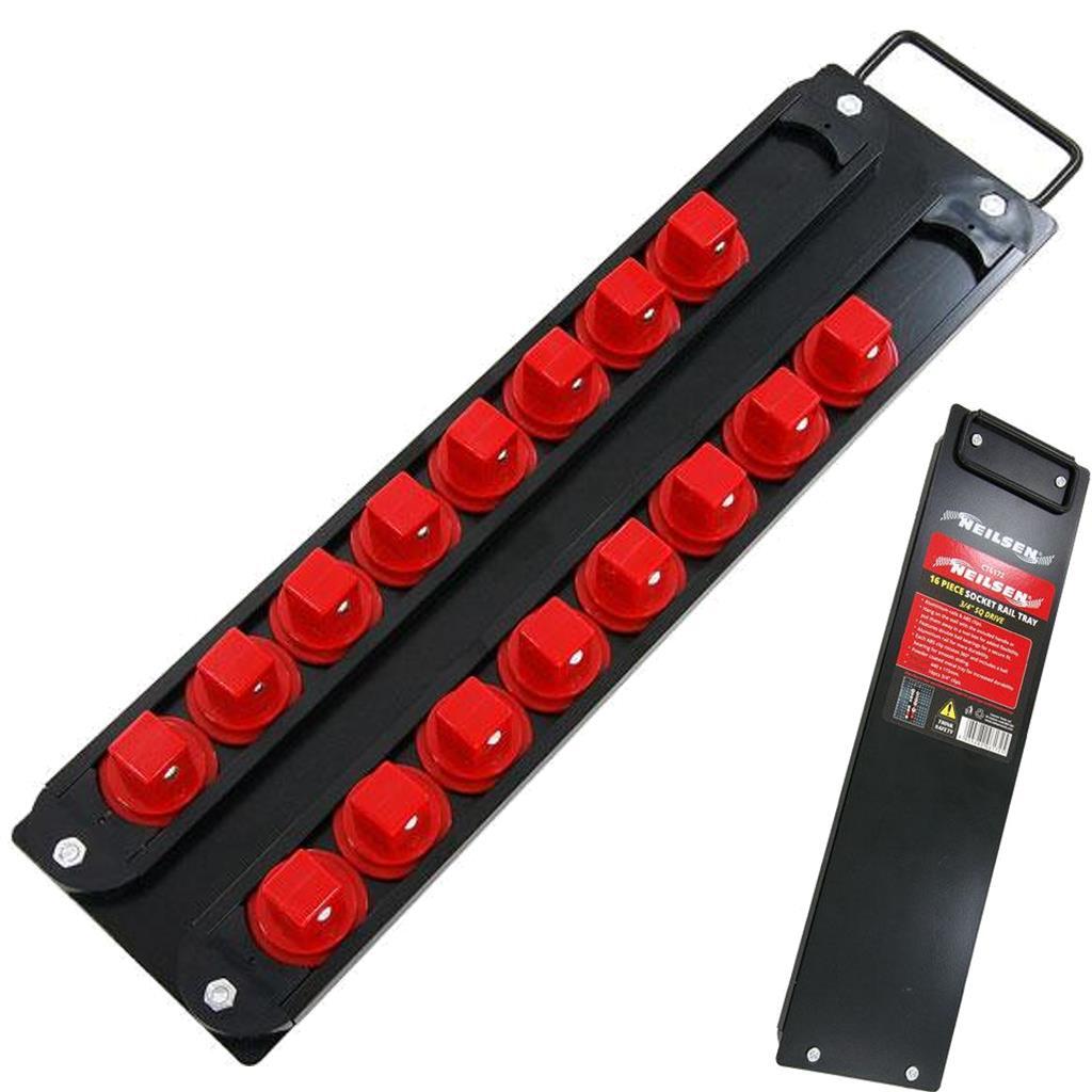Neilsen 16pc Aluminium Socket Rail Tray