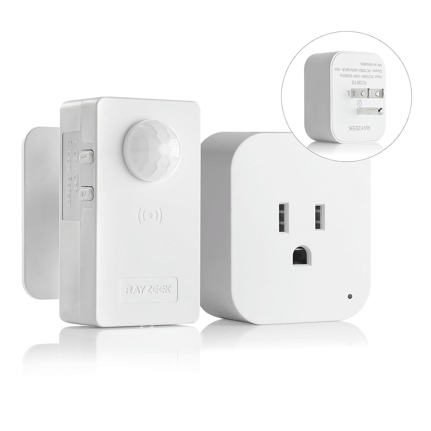 Wireless Motion Sensor Plug Kits,no-Wire Mini Pir Sensor Switch