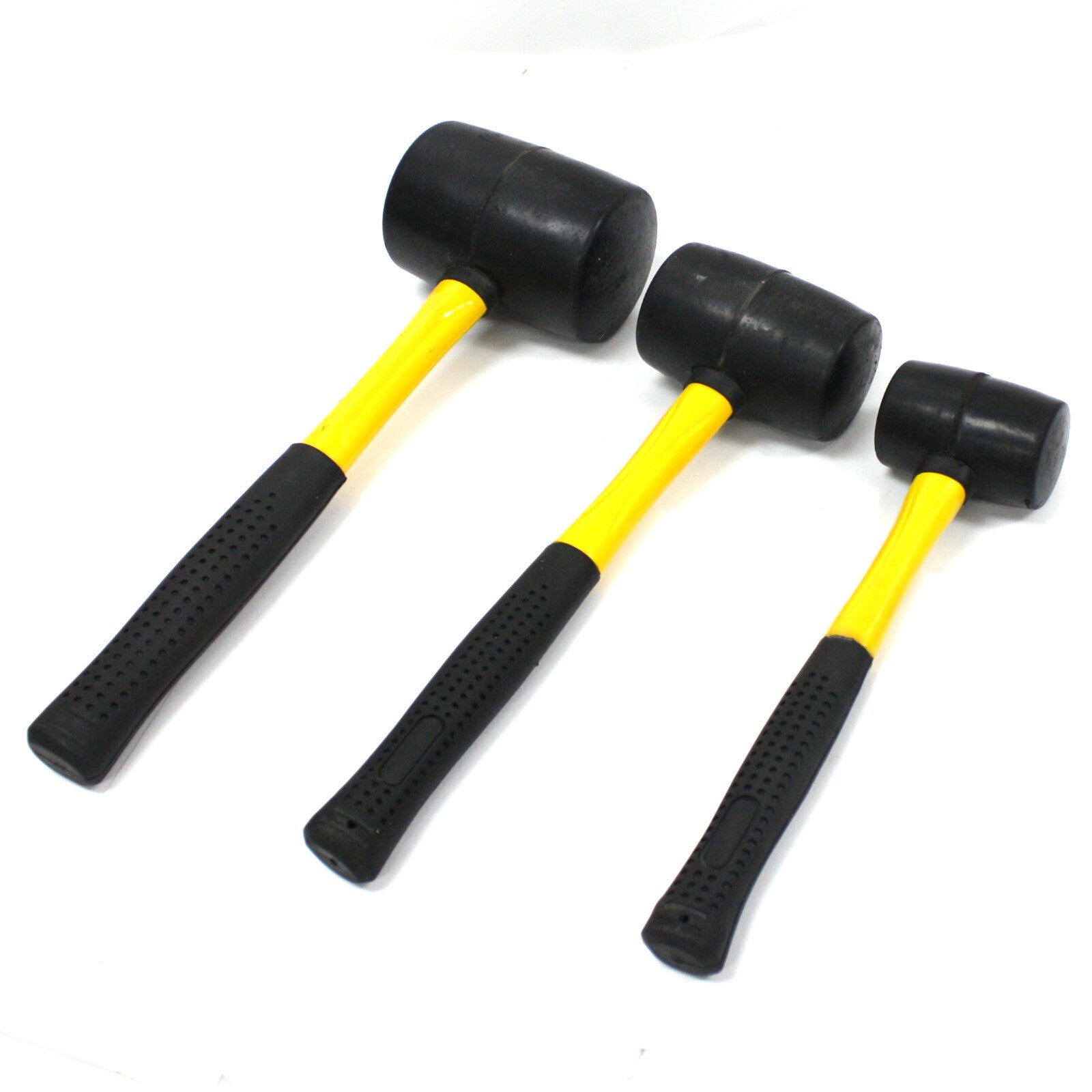 3pc Rubber Mallet Double Faced Hammer Set 8–32oz by Unbranded