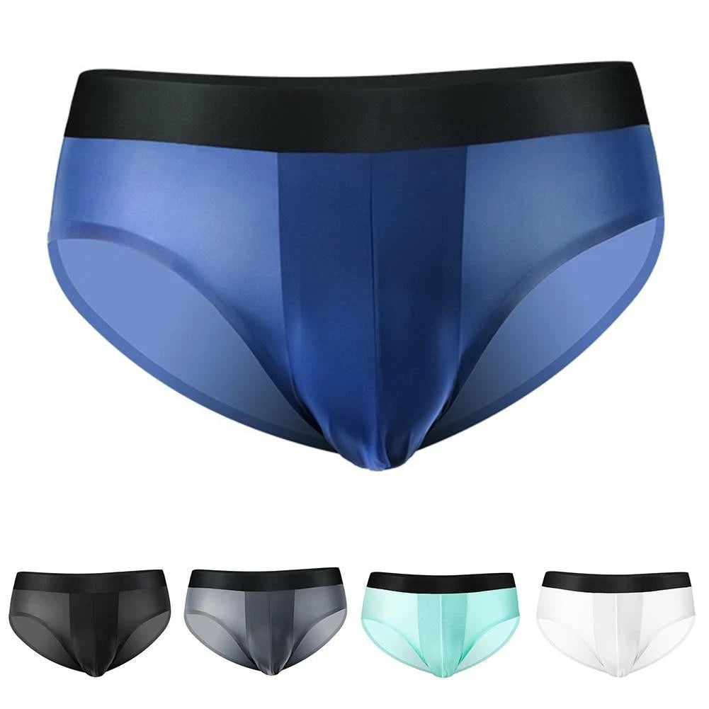 Men's Ice Silk Underpants With Pouch Design For Ultimate Breathability