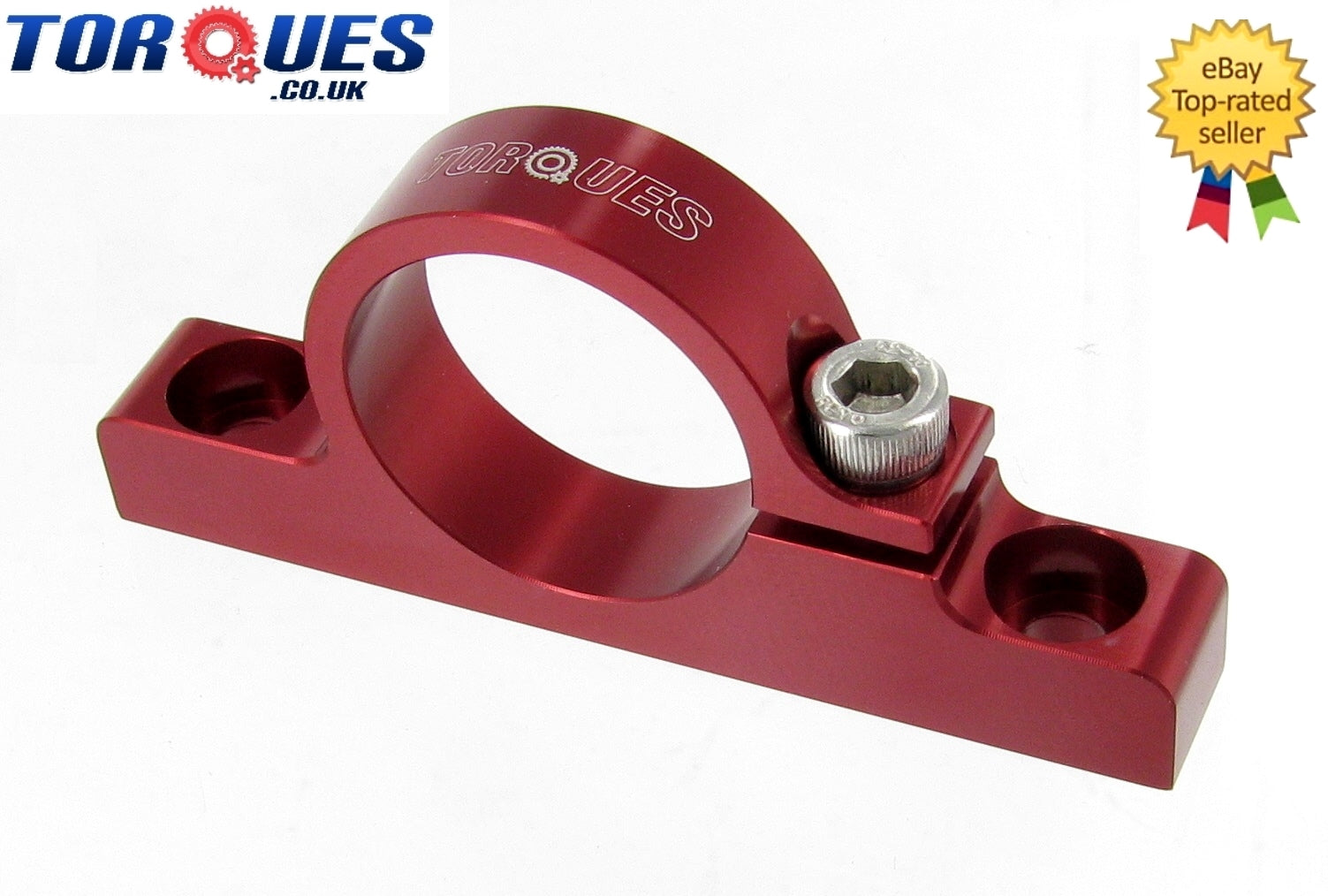 Billet Aluminium Fuel Filter Cradle / Clamp In Red 30mm I.D