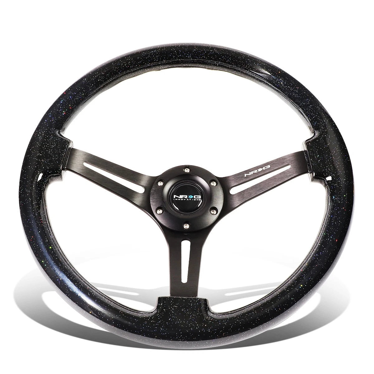 Nrg Reinforced 350mm 3" Deep Black 3-spokes | Built Supply Co