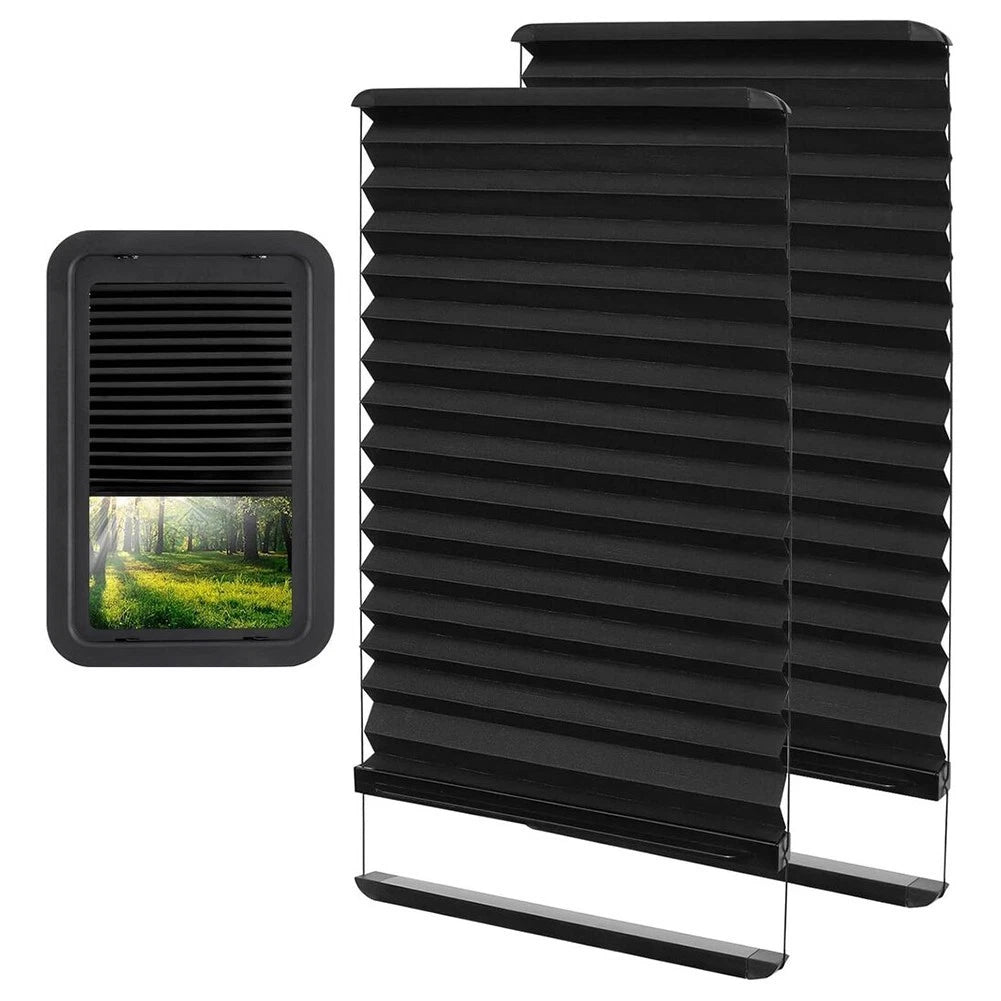 For 2 Pack Rv Door Window Shade Black 12x21 Inch Aluminum Rail