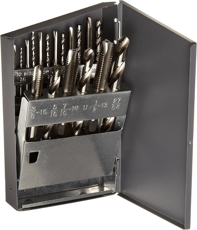 Chicago Latrobe 18pc Spiral Tap & Drill Set