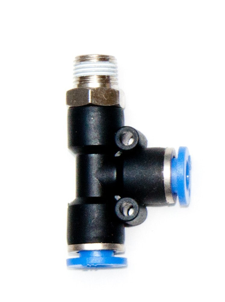 Tube Fitting Male Run Tee Push to Connect 1/4 Tube x 1/8 NPT 5pcs by Unbranded