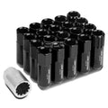 Aluminum Black 16 Lug+4 Lock Nuts+adapter M12x1.5 | Built Supply Co