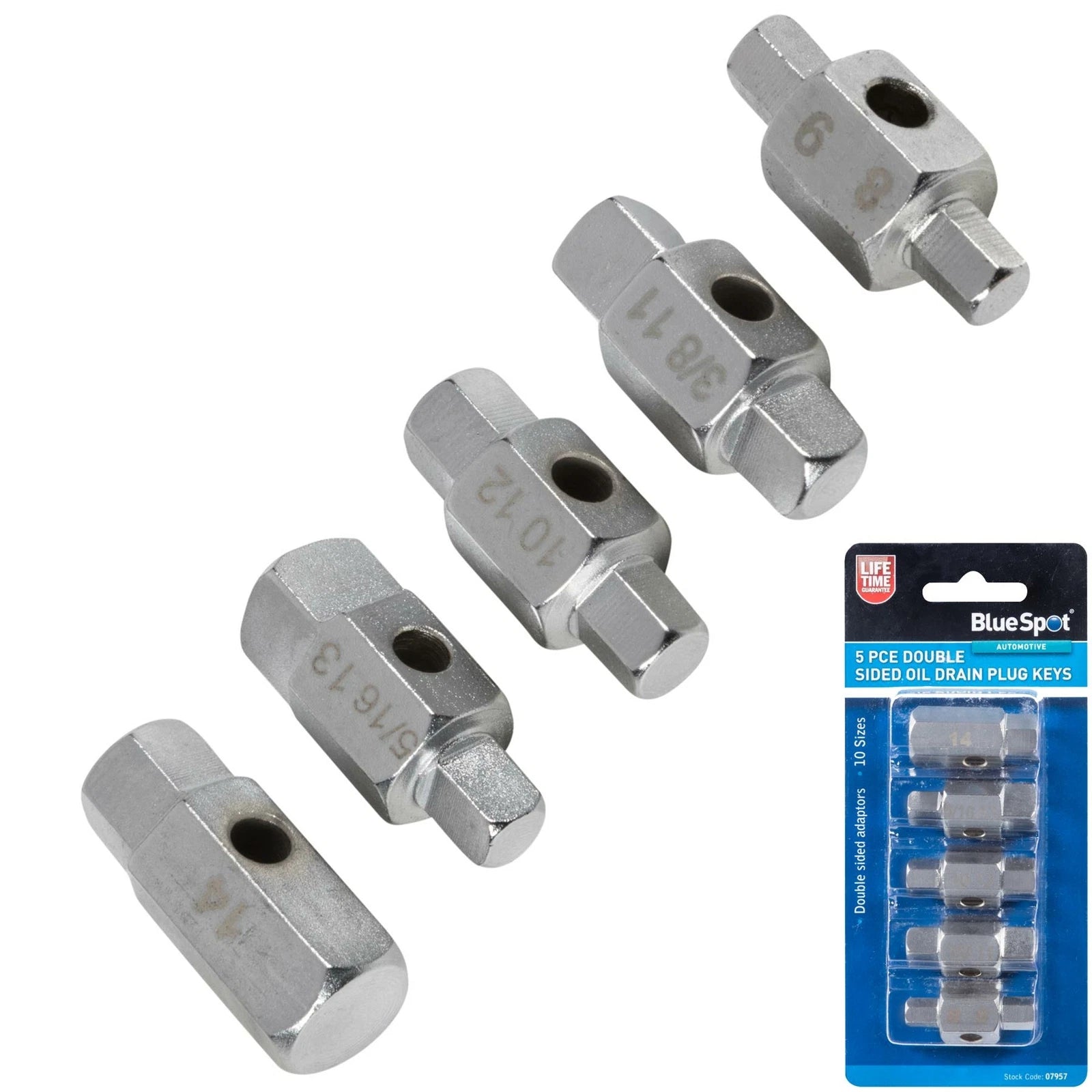 Bluespot Double Sided Oil Sump Drain Plug Axle Gearbox Tool Key