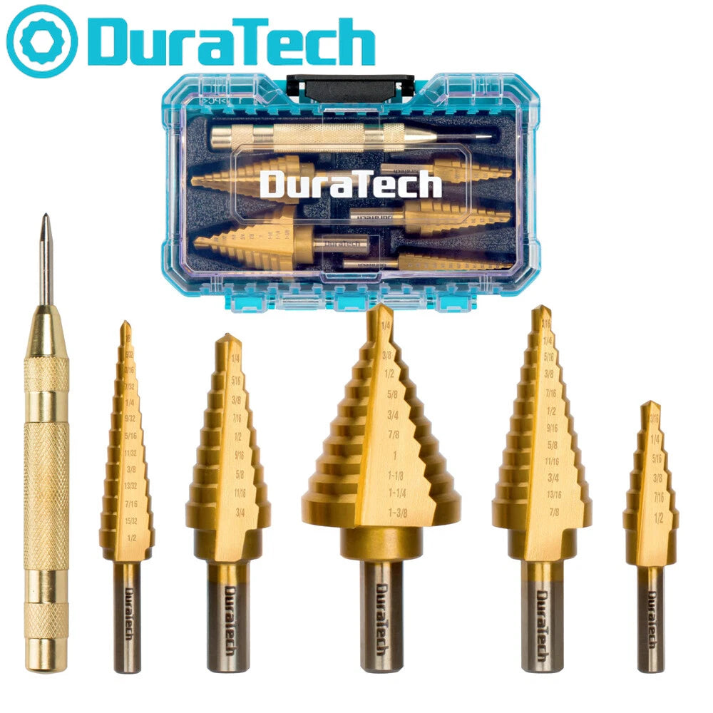 Duratech Step Drill Bit Set Titanium Coated Drill Bit Automatic