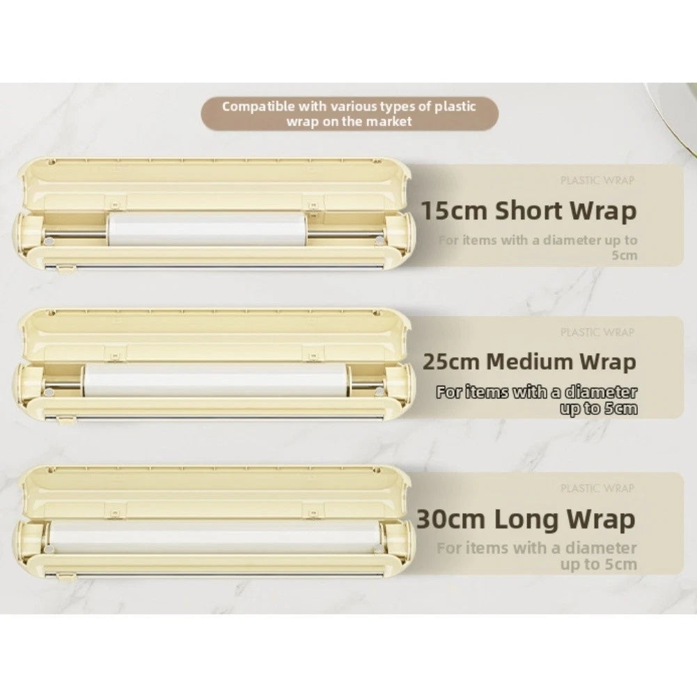 Kitchen Cling Film Cutter With Suction Cup And Magnetic Base For Foil