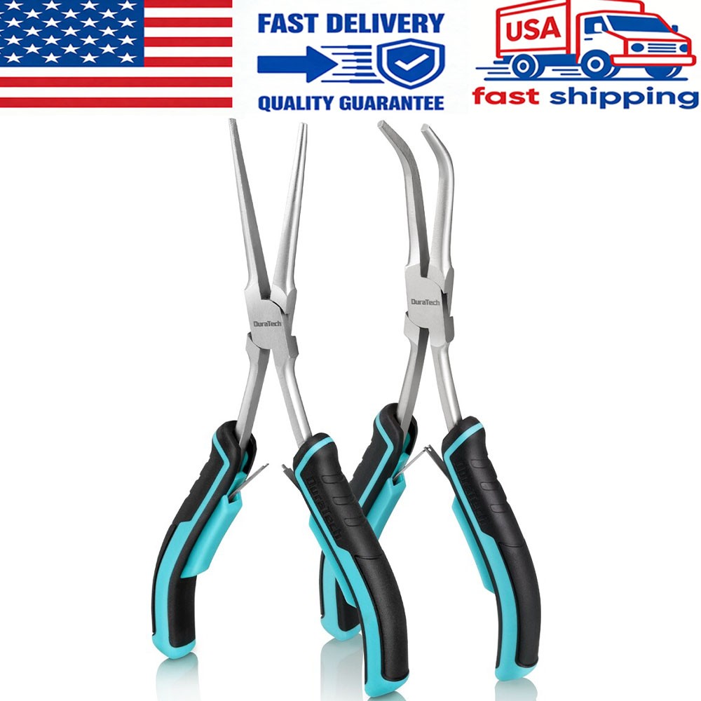 DURATECH 2-Piece 7" Long Reach Needle Nose Plier Set by DURATECH