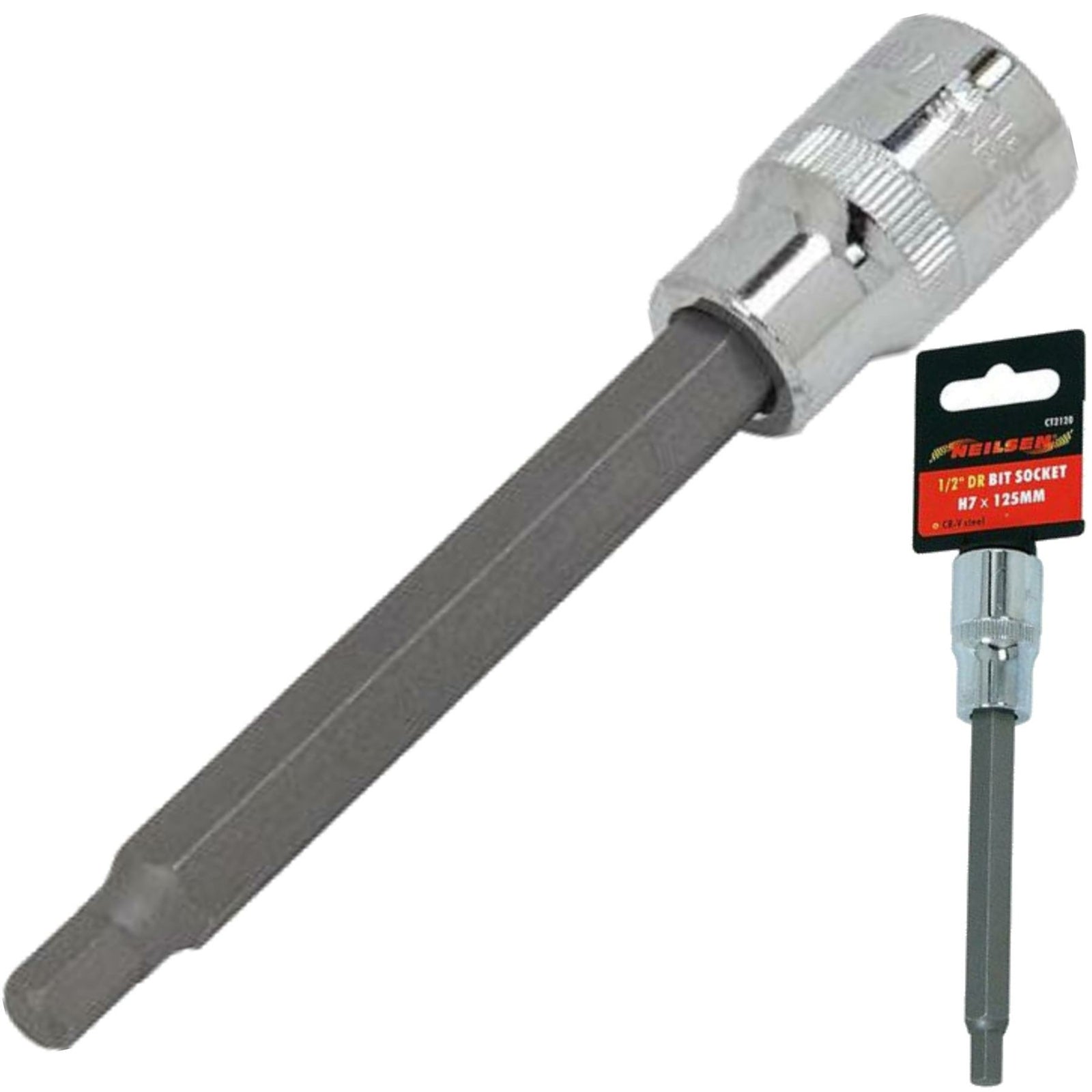 Neilsen Long Reach 125mm Allen Hex Bit Socket 7mm