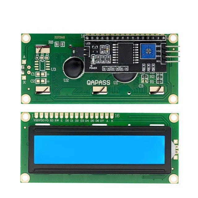 16x2 LCD Display LCD1602 Blue Module with I2C for Arduino Raspberry Pi and More