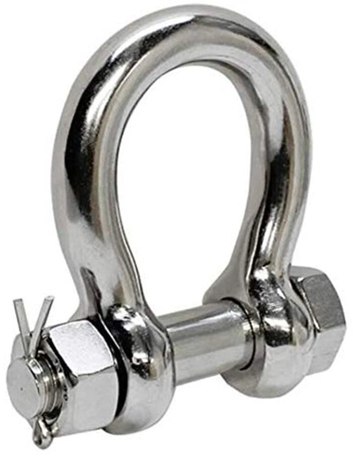 Stainless Steel 316 Bow Shackle 5/8" With Cotter Pin Lock 4000 Lbs Wll