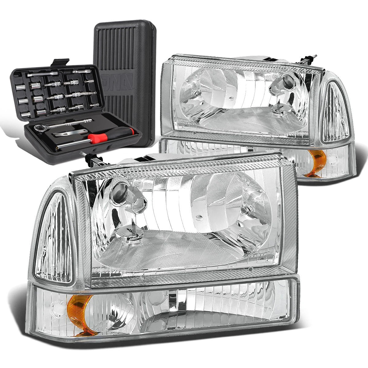 For 1999-2004 Ford Super Duty Pair Chrome/amber | Built Supply Co