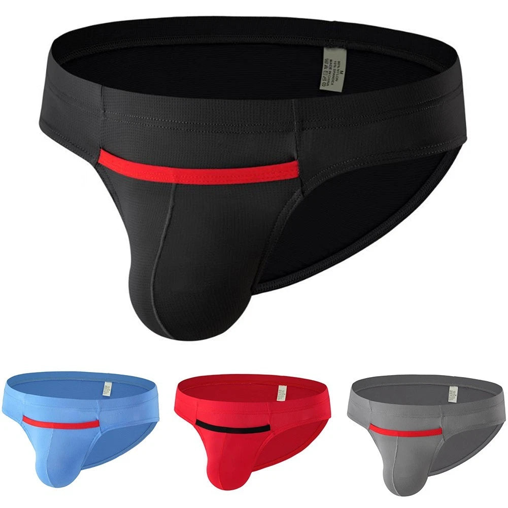 See Size Chart Men Mesh Briefs Front-open Design Breathable Fabric