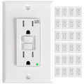 24 Pack 15 Amp GFCI Outlet with Thinner Design, Weather Resistant