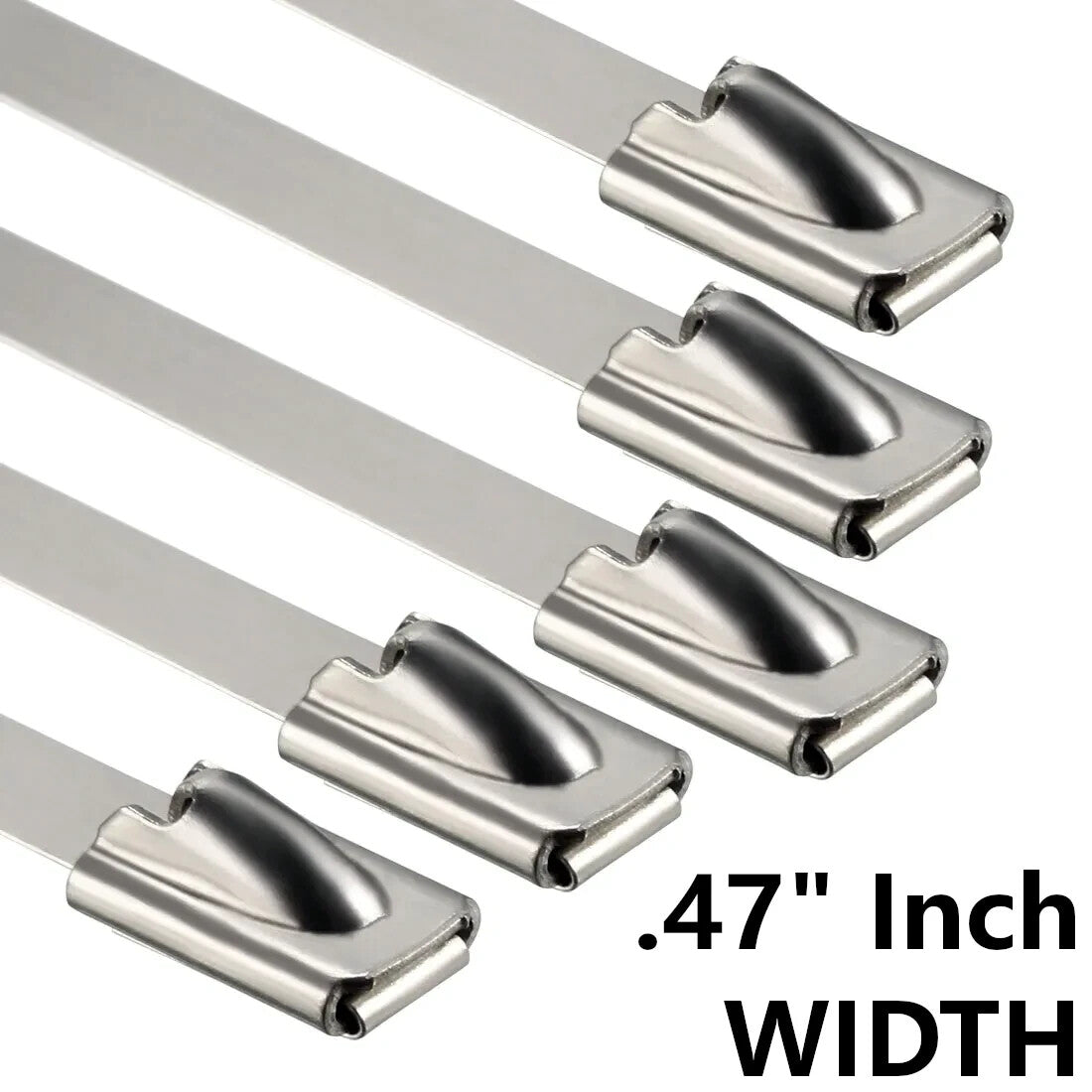 12-18" Industrial Grade 400lb Stainless Steel Zip Tie Cable by Unbranded