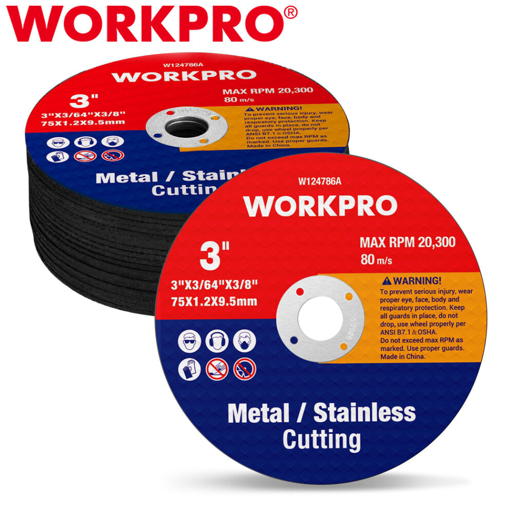 WORKPRO 20-Pack Cut-Off Wheels 3 Inch for Metal Cutting