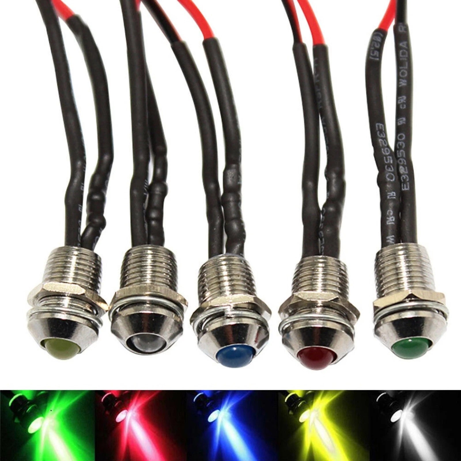 Car Boat 12V 8mm Led Indicator Light Pilot Dash Dashboard Panel