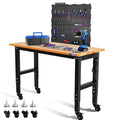 Workpro 48" Adjustable Workbench 16x32" Metal Pegboard 1500lbs Load