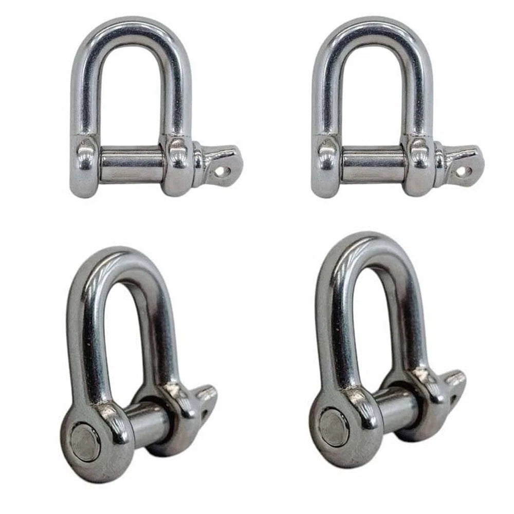 1/4" Screw Pin Shackle 880 Lb Wll Forged Stainless Steel T316 Mil Spec
