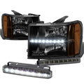 Black Clear Headlight+LED+<wbr/>amber Corner+drl | Built Supply Co