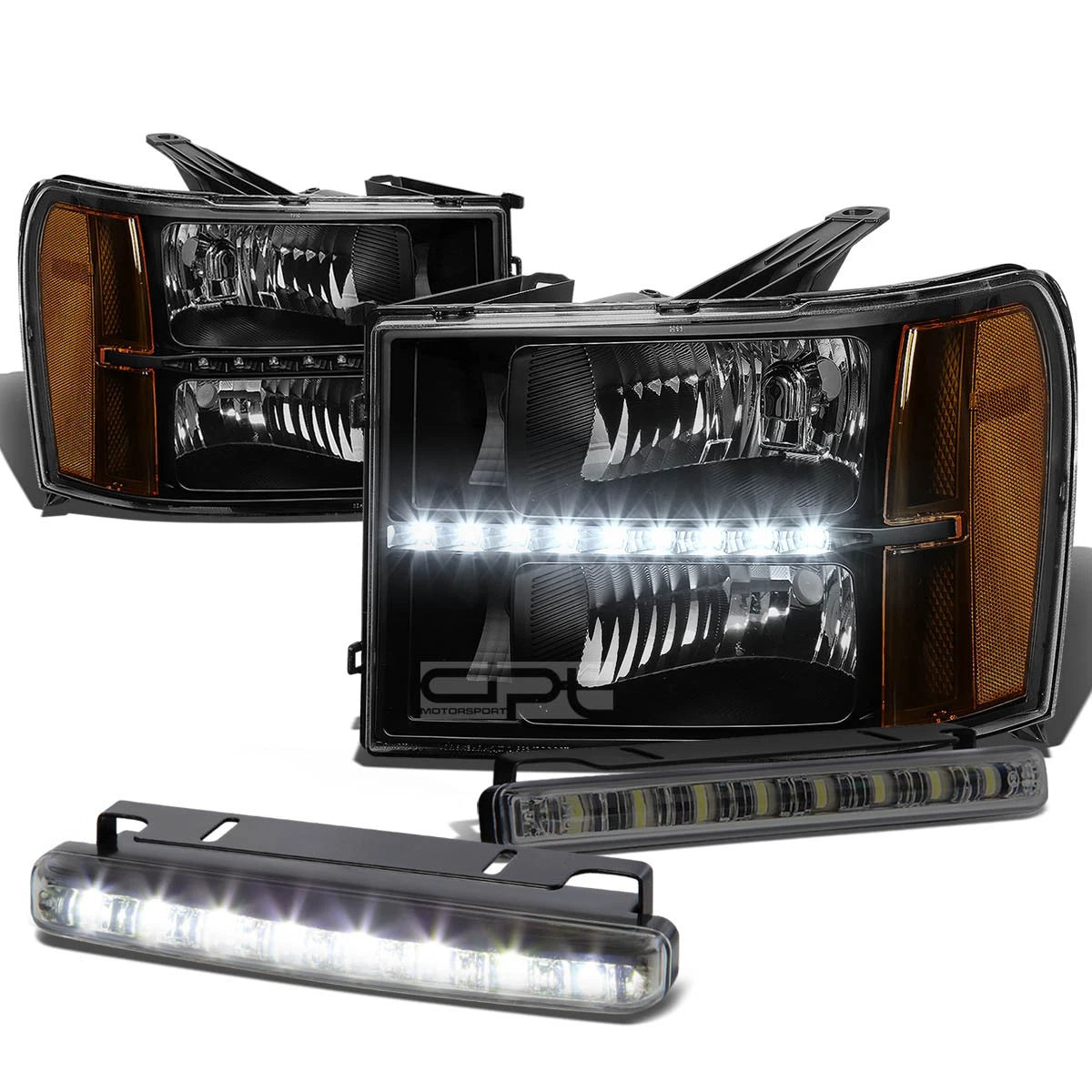 Black Clear Headlight+LED+<wbr/>amber Corner+drl | Built Supply Co