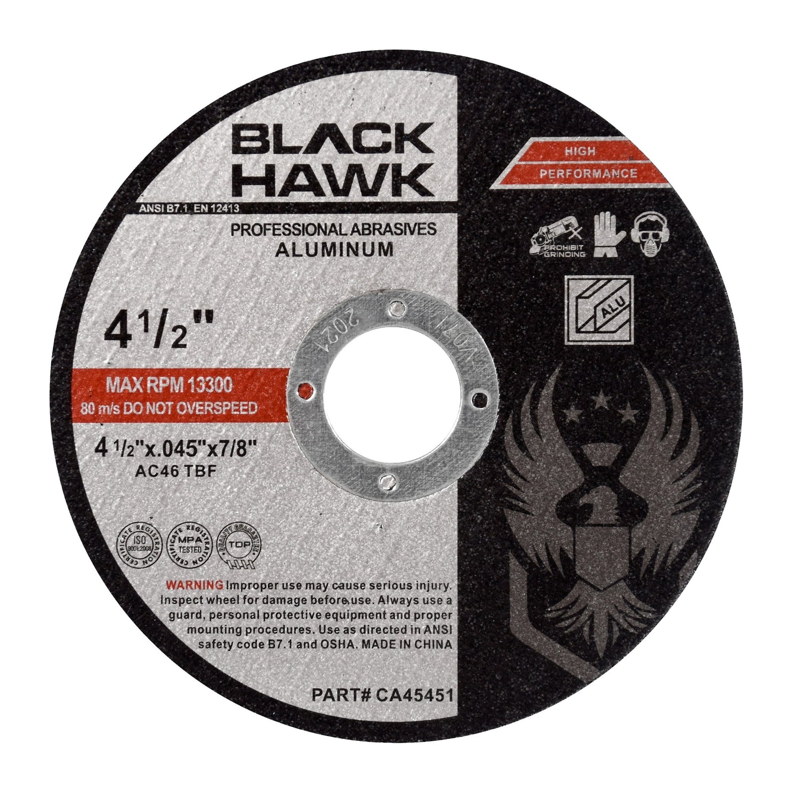 50 Pack 4-1/2 Inch Aluminum Cut-Off Wheels - Non-Loading