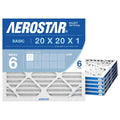 20X20X1 MERV 6 Air Filter, 6 Count, Actual Size (19.75 X 19.75 X