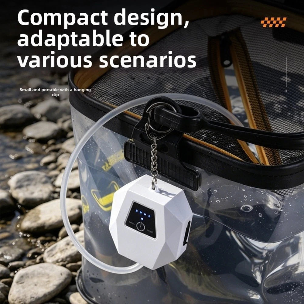 For Mini Portable Oxygen Pump For Fish Tanks Plastic Body White