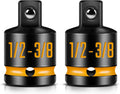 2-Pack 1/2" Female to 3/8" Male Impact Socket Adapters, with