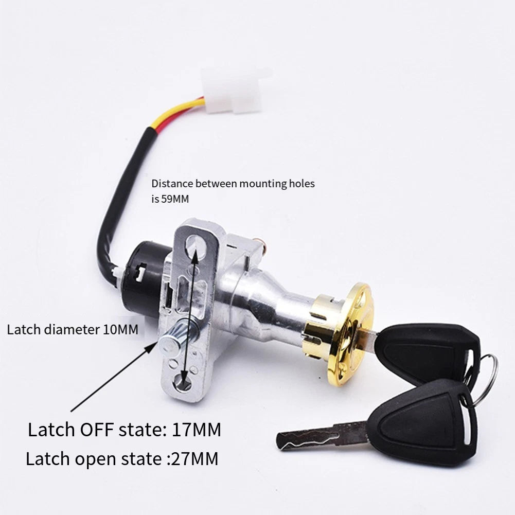 2pin Key Lock Set For Electric Scooters Compatible With Various Models