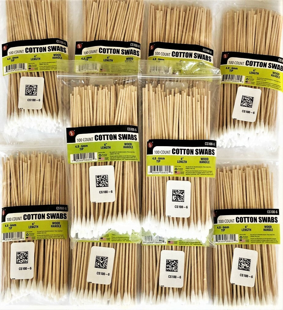 Industrial Wood Handle Cotton Swabs
