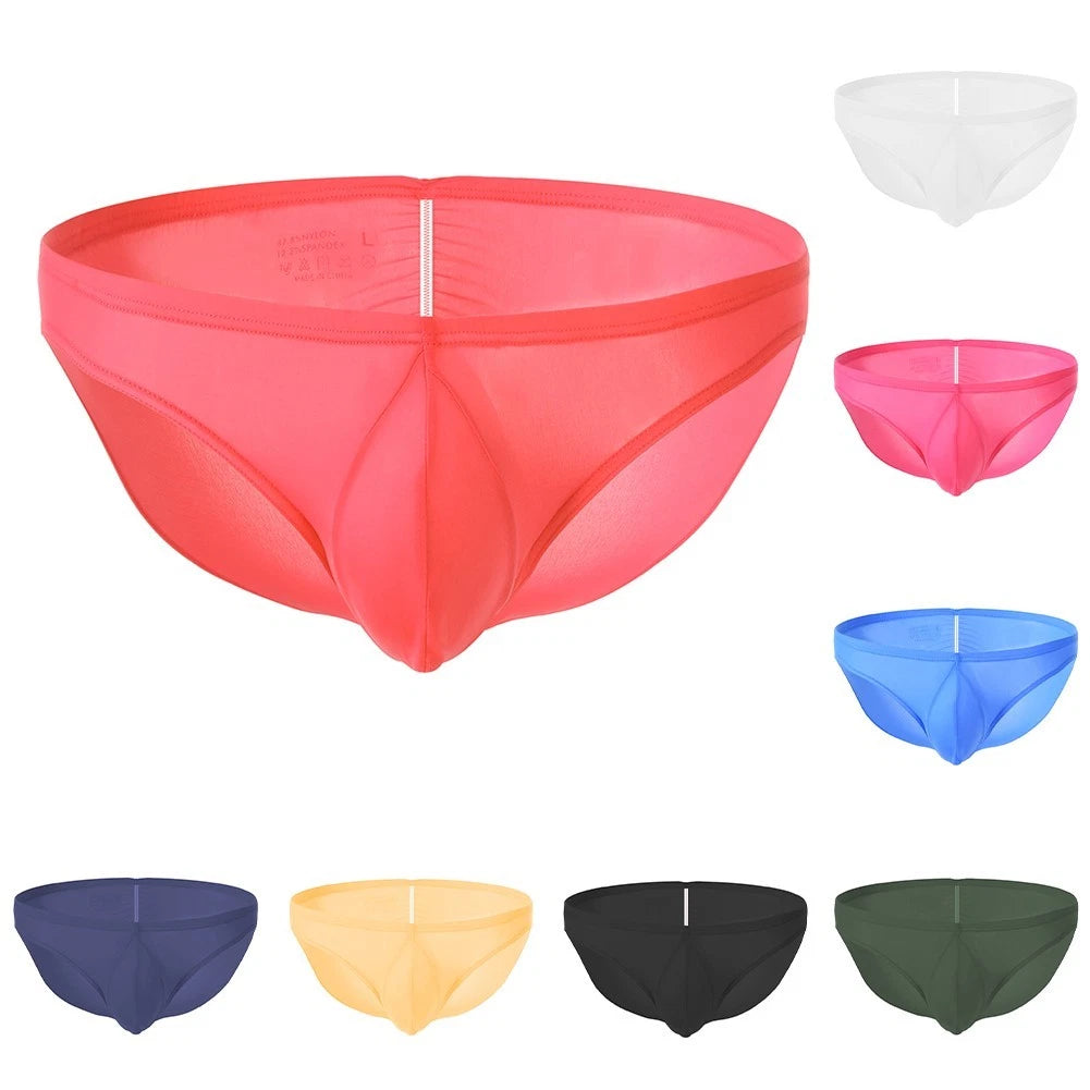 Low Rise Mens Underwear Briefs Breathable Solid Color Pouch Underpants