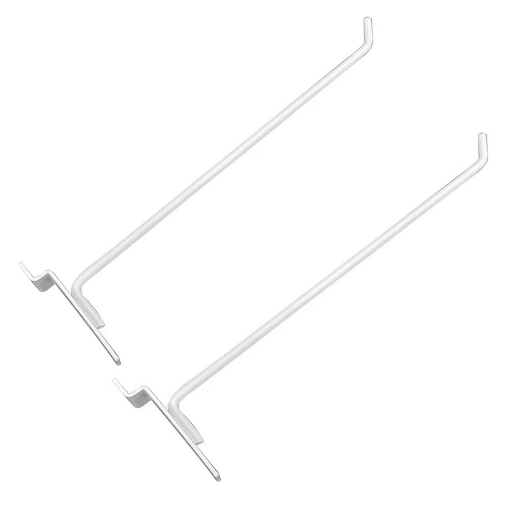 12" Gloss White Slatwall Panel Hooks Display Hooks,single Rod Hooks -