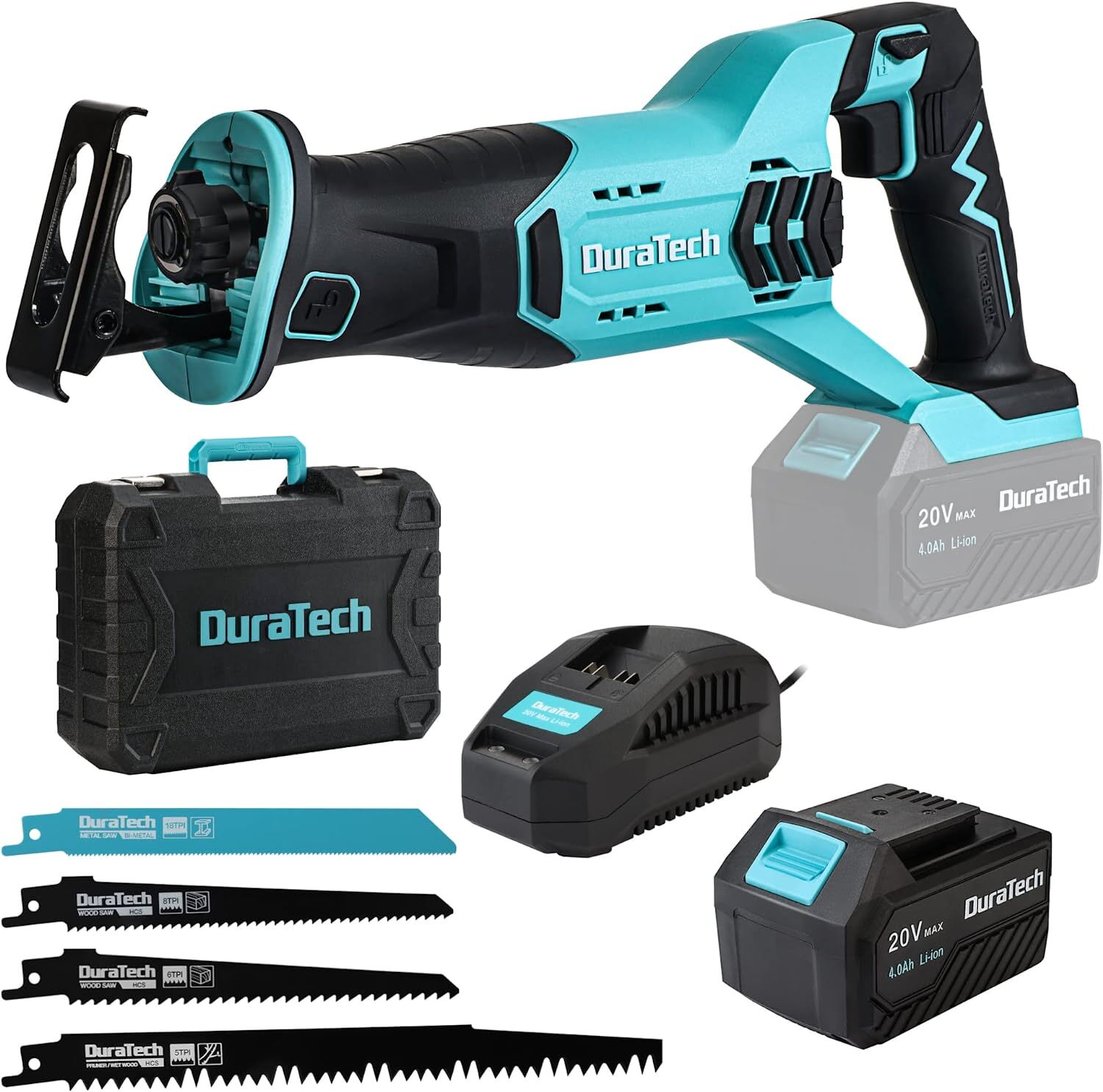 DURATECH Cordless Reciprocating Saw 20V 4.0Ah by DURATECH