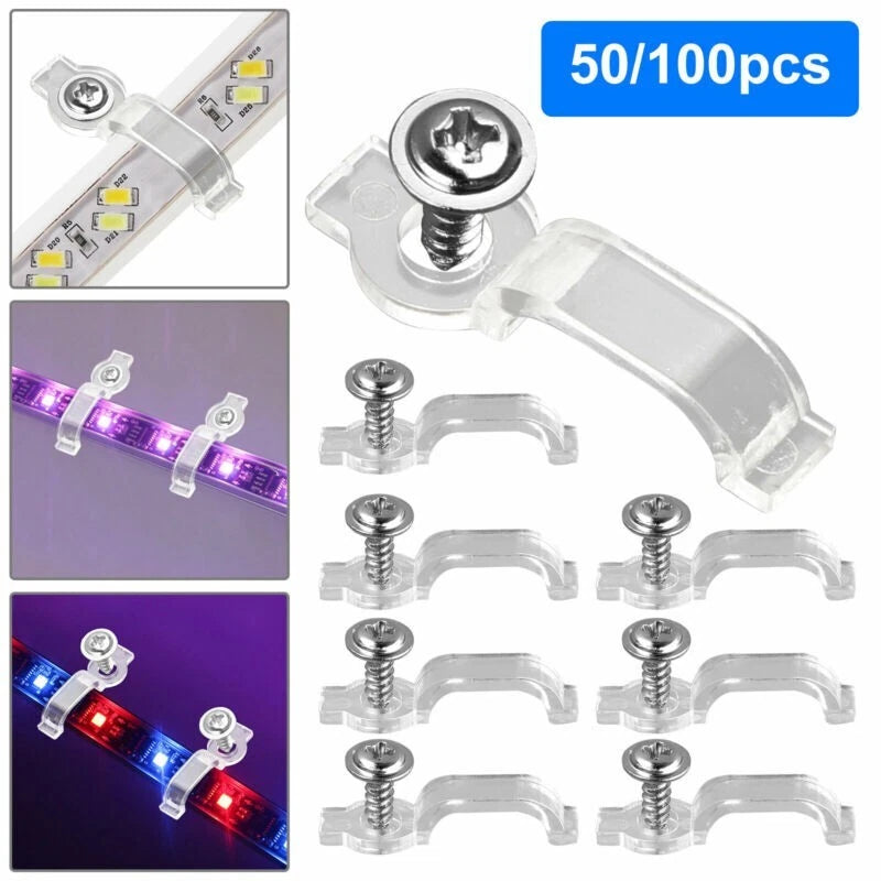 50/100?? Mounting Bracket 10mm Fixing Clip W/screw For 3528 5050 5630