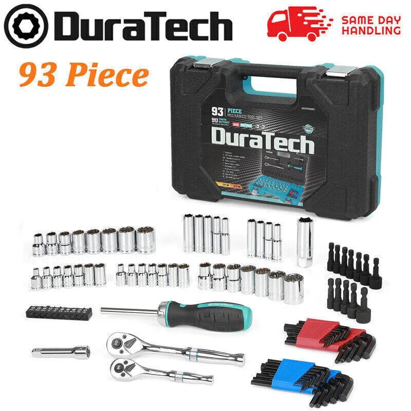 Duratech 1/4" 3/8" Mechanics Tool Set Socket Set Accessories Set Sae