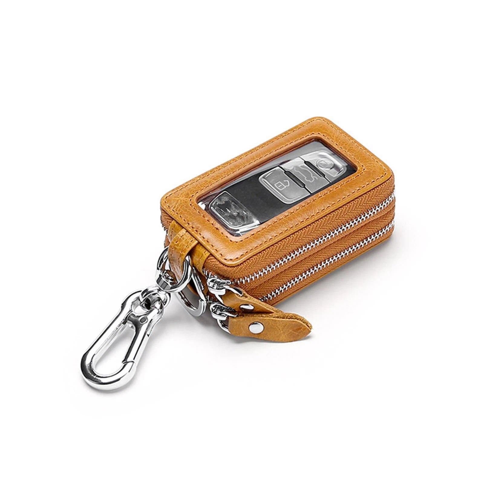 Key Wallet Genuine Leather Car Key Holder Case Keychain Bag Dual
