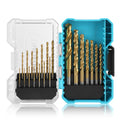 DURATECH Drill Bit Sets 21PCS 1/16"-1/2" Titanium Impact HSS Twist Drill Bit Set