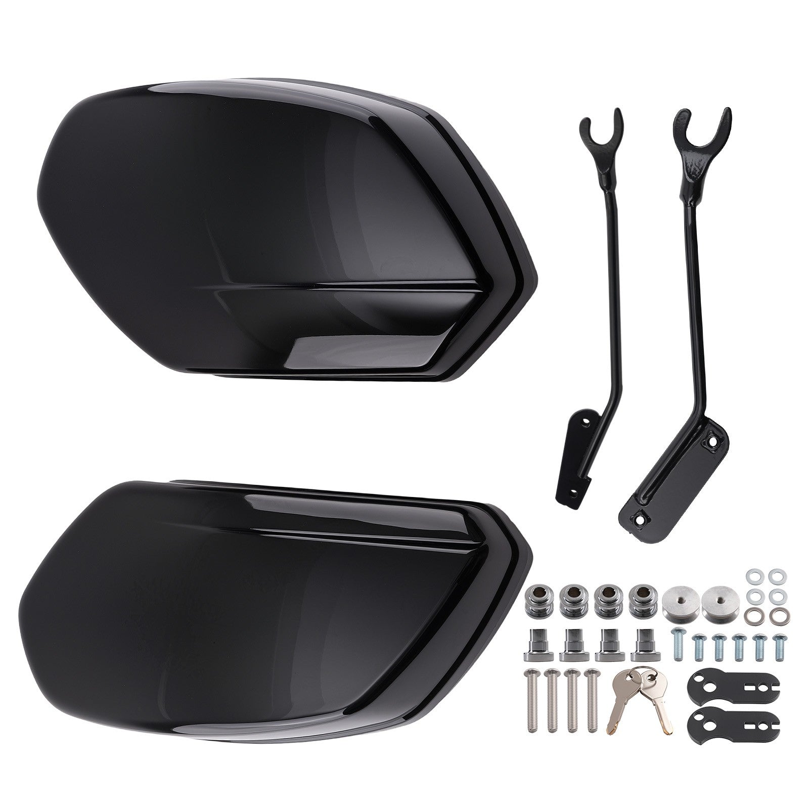 Easy On/Off Gloss Black Saddlebags for Harley Low Rider ST FXLRST