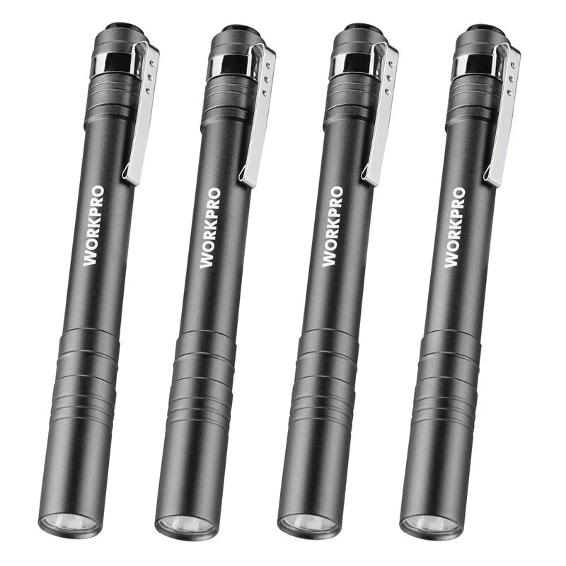 Workpro 4 Packs Led Penlight Pocket Pen Flashlight With Clip